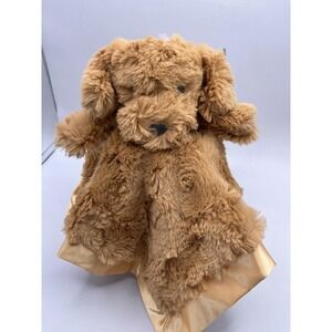 Cloud Island Brown Puppy Dog Plush Baby Security Blanket Lovey Satin Trim Target